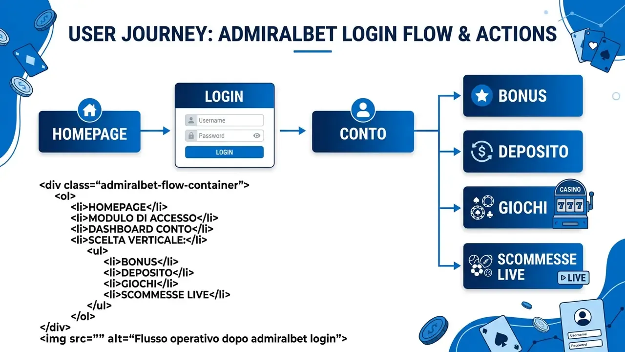 Flusso operativo dopo admiralbet login