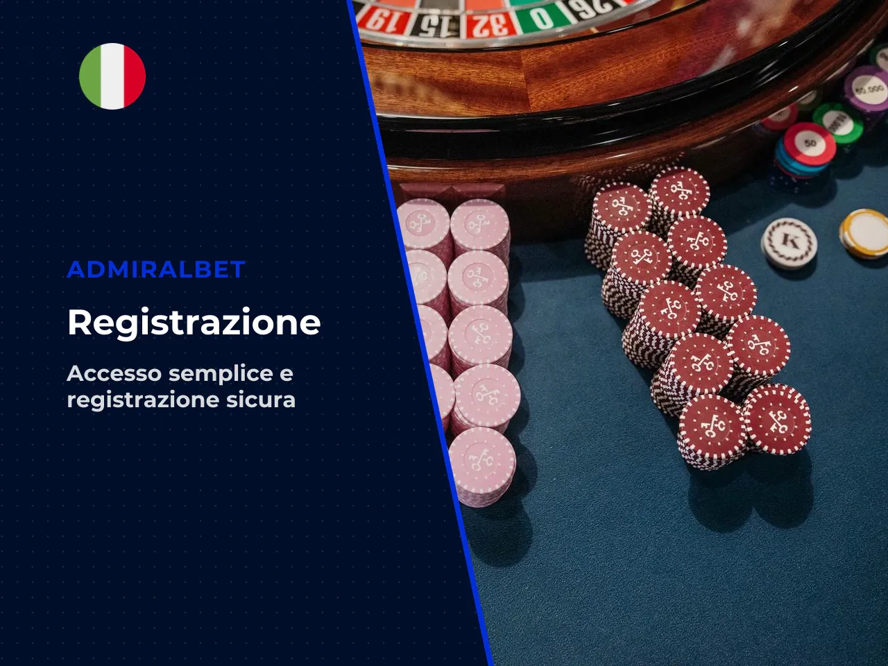 Registrazione passo per passo. AdmiralBet offre