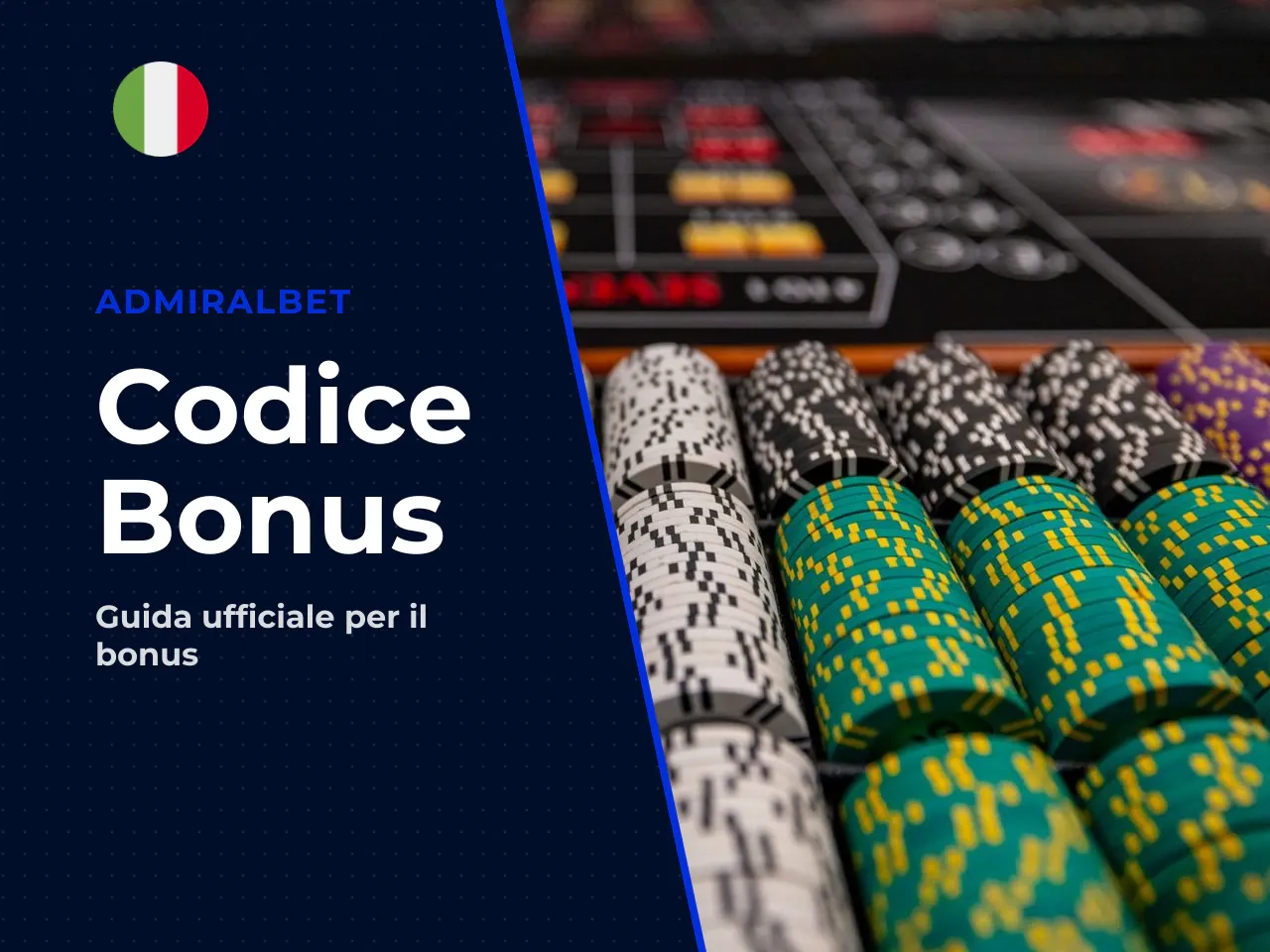 Dove inserire il codice bonus Admiralbet